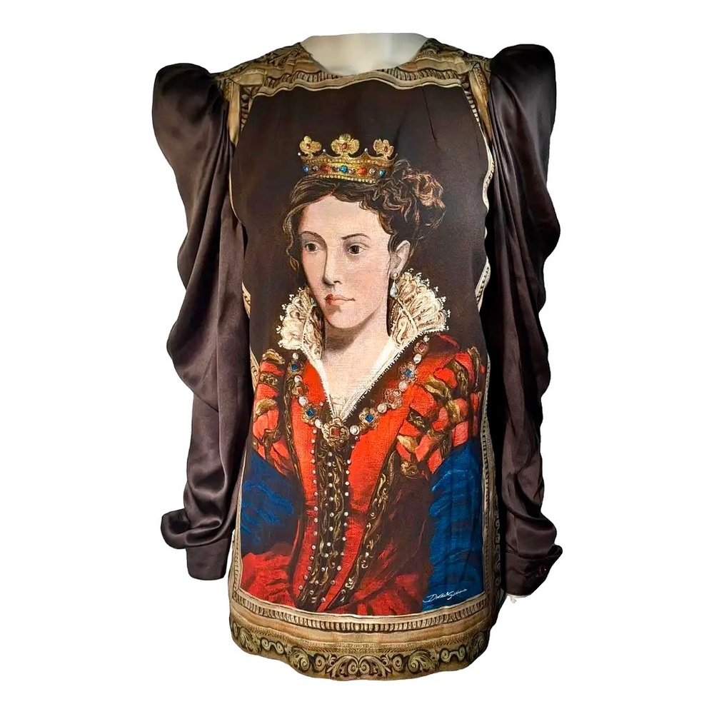 Dolce & Gabbana Baroque  Queen portrait blouse top  IT 42
